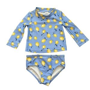 Carter's Kids Swim Set - Blue and Yellow Lemon Print